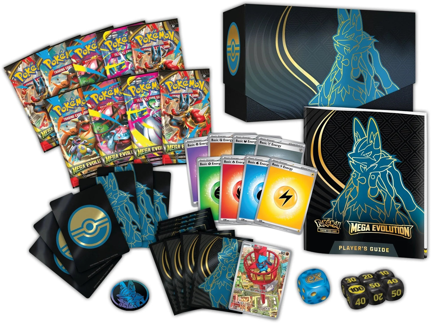 Pokémon TCG: Mega evolution Mega Lucario Elite Trainer Box (inglés) case incluido