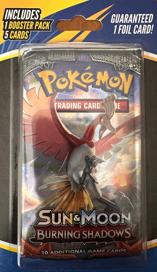 Pokémon Sun & Moon burning shadows booster pack y 5 cartas (inglés)