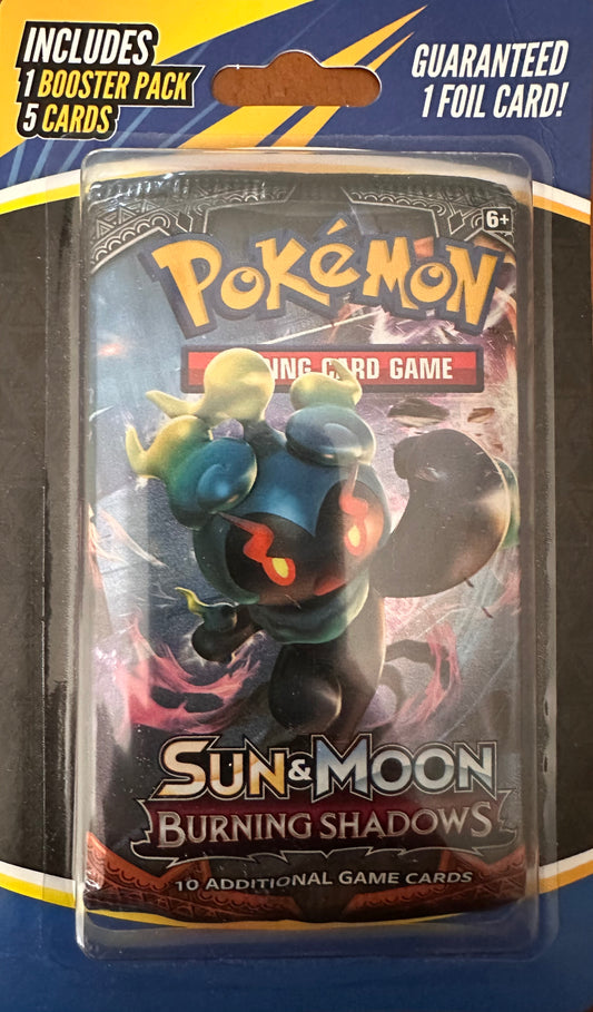 Pokémon Sun & Moon burning shadows booster pack y 5 cartas (inglés)