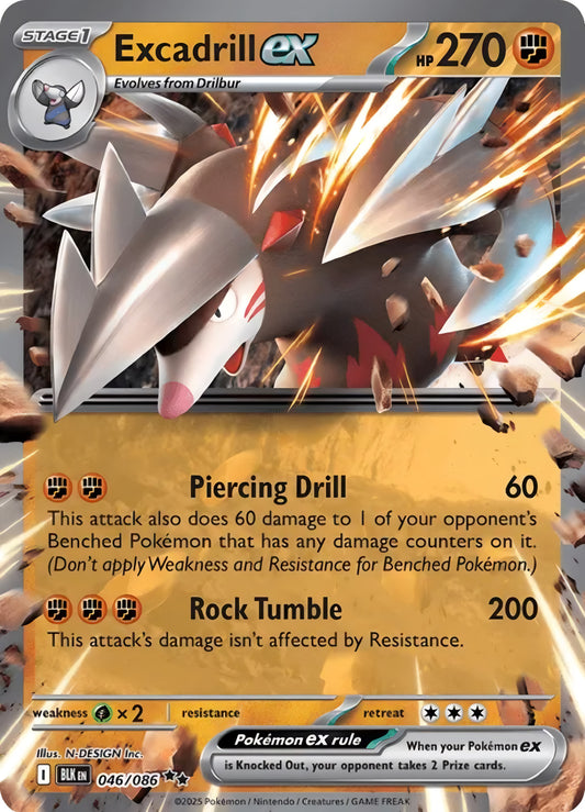 Pokémon TCG: Excadrill ex 046/086 {RR} Black Bolt (ING)