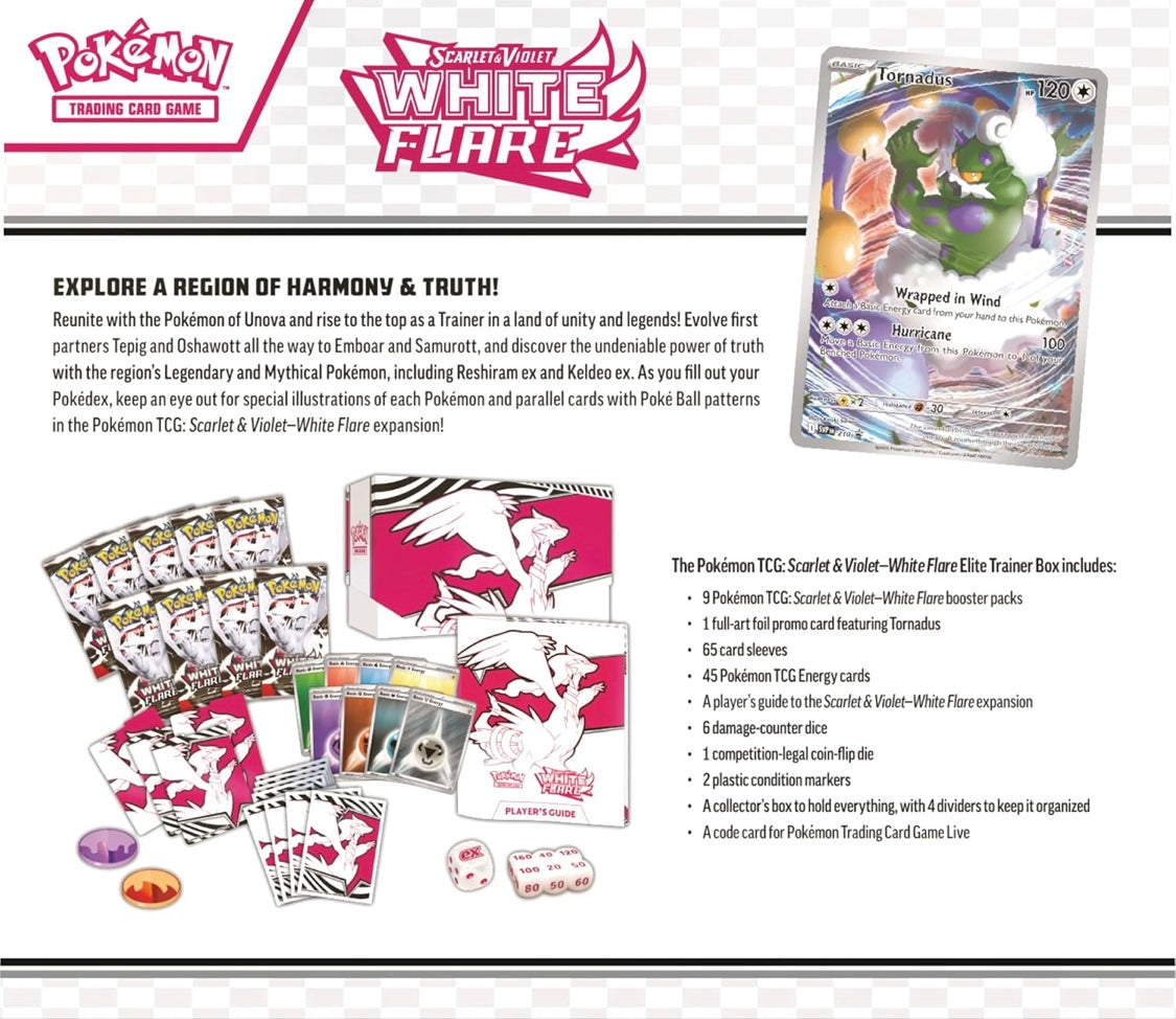 Pokemon TCG: Scarlet & Violet White flare Elite Trainer Box en inglés