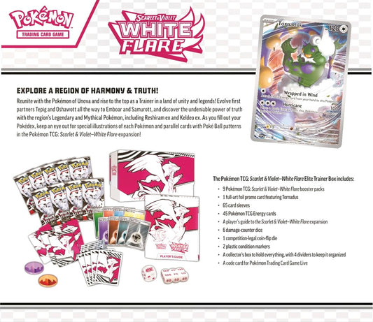Pokemon TCG: Scarlet & Violet White flare elite trainer box (inglés) case incluido