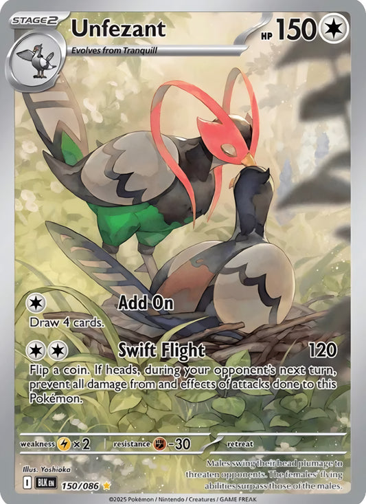 Pokémon TCG: Unfezant 150/086 {AR} Black Bolt (ING)