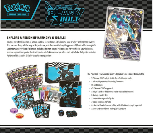 Pokémon TCG: Scarlet & Violet Black bolt elite trainer box (inglés) case incluido