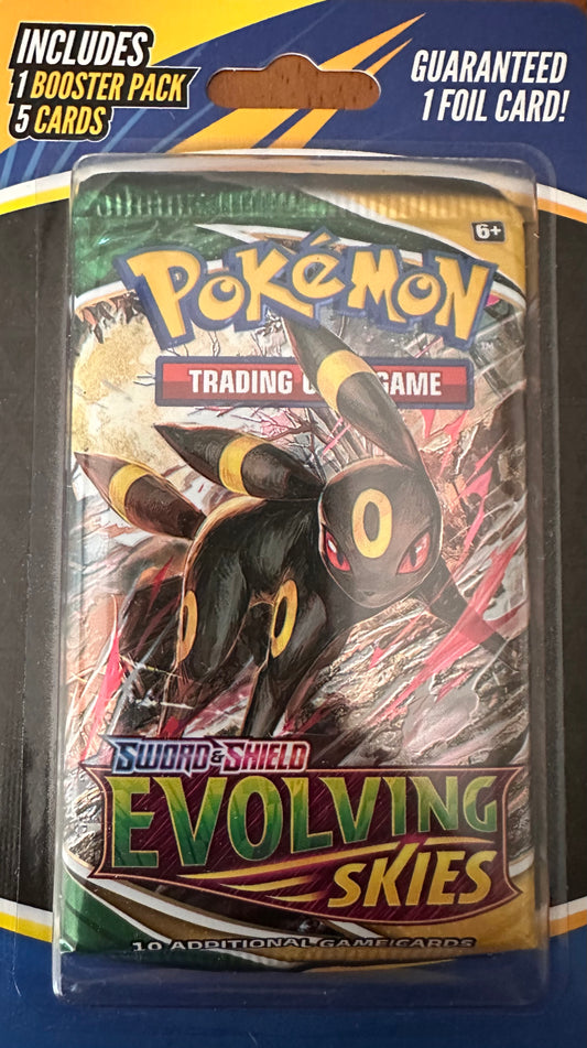 Pokémon Sword & shield evolving skies booster pack y 5 cartas (inglés)