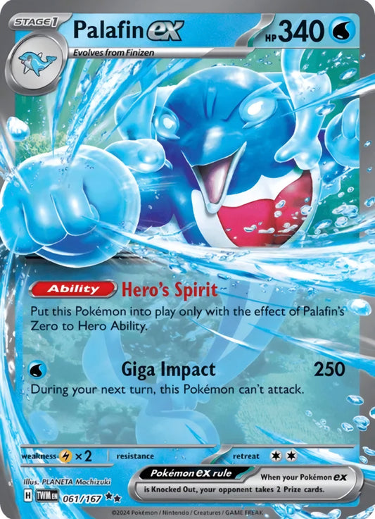 Pokémon TCG: Palafin ex 061/167 {RR} TWMEN (ING)
