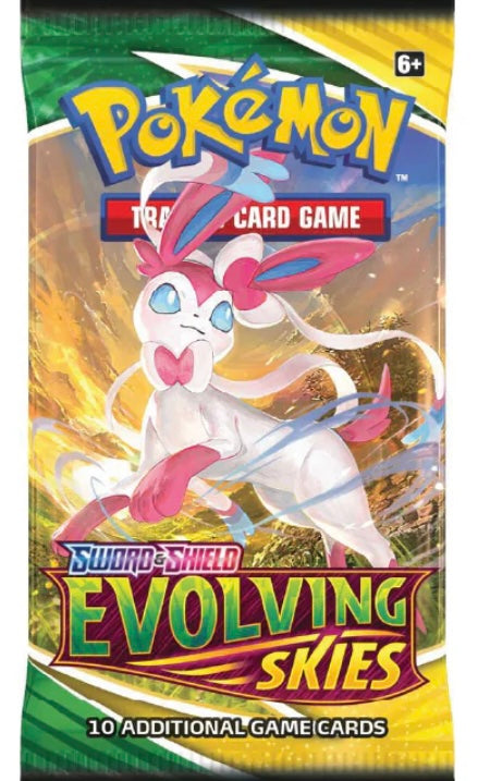 Pokémon Sword & shield evolving skies booster pack y 5 cartas (inglés)