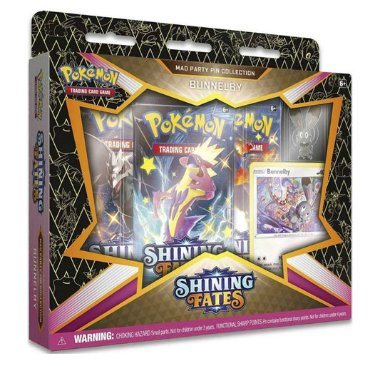 Pokémon TCG: Shining Fates Mad Party Pin Bunnelby Collection Box (inglés)