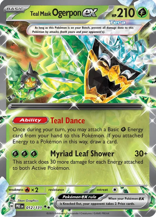 Pokémon TCG: Teal mask Ogerpon ex 012/131 {RR} PREEN (ING)