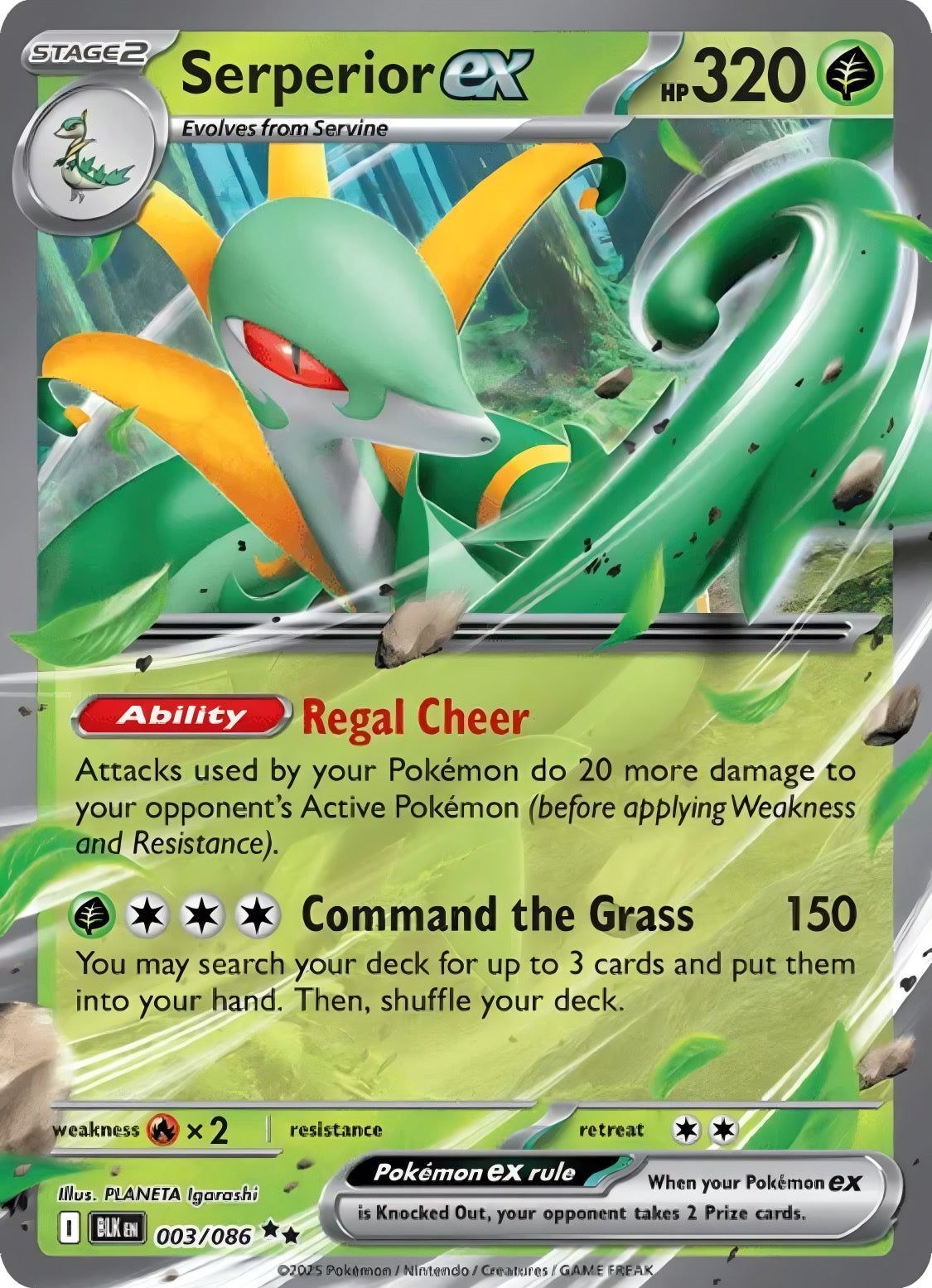 Pokémon TCG: Serperior ex 003/086 {RR} Black Bolt (ING)